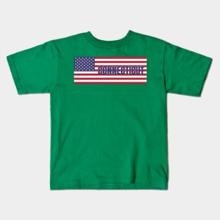 Connecticut State in American Flag Kids T-Shirt